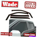 ウィンドウバイザー Ford F-150 Super Crew 2015-2020のためのウィンドウバイザーインチャネル Window Visors In-Channel For Ford F-150 Super Crew 2015 - 2020(2)