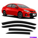 ウィンドウバイザー トヨタカローラ2014-2019セダンテープオンのボロンガラスウィンドウバイザー Voron Glass Window Visor for Toyota Corolla 2014-2019 Sedan Tape-on(2)