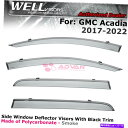 ウィンドウバイザー 17-21 GMC Acadia Window Viders Deflectors Rain Guard Black TrimのWellvisors WELLvisors For 17-21 GMC Acadia Window Visors Deflectors Rain Guard Black Trim(2)