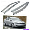 ウィンドウバイザー Skoda Octavia Sedan 2013-2015のフロント&リアウィンドウディフレクターベントシェード Front & Rear Window Visor Deflector Vent Shade for Skoda Octavia Sedan 2013-2015(2)