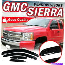 ウィンドウバイザー フィット07-13 GMC Sierra拡張タクシーテープの窓バイザーガードスリムスモークガード Fit 07-13 GMC Sierra ...