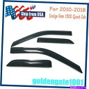 ウィンドウバイザー US 4PCSウィンドウバイザー2010-2018 Dodge Ram 1500クアッドキャブGGの風雨シールド US 4PCS Windo...