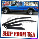 ウィンドウバイザー 2004-2014 Ford F150拡張キャブスモークウィンドウバイザーSun Rain Vent Shadeに適しています Fit fo...