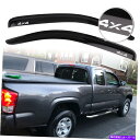 ウィンドウバイザー 16-20トヨタタコマ拡張タクシーウィンドウバイザーダークスモークレインガード Fits 16-20 Toyota Tacoma Exten...