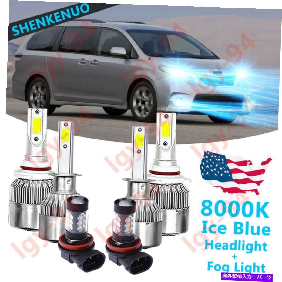 ե饤 ֥롼9005+H11+H11 LEDإåɥ饤ȥե饤Hi-low C6 for Toyota Sienna 11-17 Ice Blue 9005+H11+H11 LED Headlight Fog Light Hi-Low C6 For Toyota Sienna 11-17