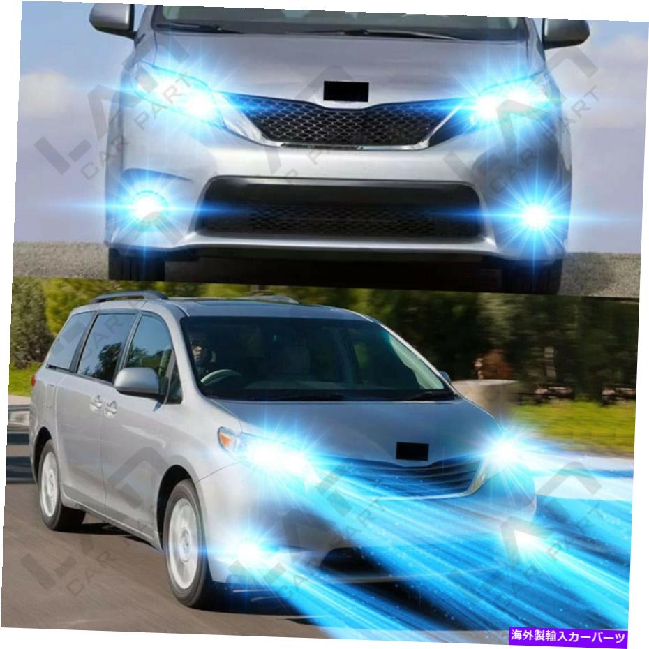 ե饤 ȥ西2011-2018-6PC8000KLEDإåɥ饤 +եŵGJ For Toyota Sienna 2011-2018 - 6PC 8000K Combo LED Headlight + Fog Light Bulbs GJ