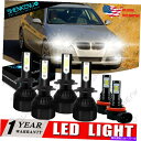 フォグライト BMW 328I 325XI 330XI 2002-2006コンボ6000KコブLEDヘッドライト+フォグ電池 For BMW 328i 325xi 330xi 2002-2006 Combo 6000K COB LED Headlight+Fog Light Bulbs(2)
