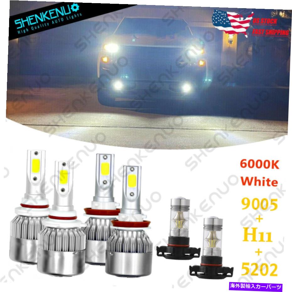 ե饤 6x 6000K LEDإåɥ饤ȥեŵŵC6 for Chevy Silverado1500 2500 2007-2015 6x 6000K LED Headlight Fog Light Bulbs C6 For Chevy Silverado1500 2500 2007-2015