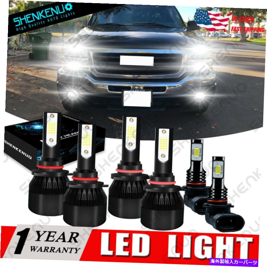 フォグライト GMC Sierra 1500 3500 2003-2006 6000K COB LEDヘッドライトHI/LOW BEAM+FOG LIGHT For GMC Sierra 1500 3500 2003-2006 6000K COB LED Headlight Hi/Low Beam+Fog Light