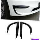フォグライト テスラモデルY 2020-2022の黒い外観フロントフォグライト眉毛カバー2PCS Black Exterior Front Fog Light Eyebrow Cover 2pcs For Tesla Model Y 2020-2022