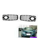 フォグライト フィット2008-2012アウディA5 Sラインハニカムフロントバンパーフォグライトグリルグリルブラック Fit 2008-2012 AUDI A5 S-Line HONEYCOMB Front BUMPER FOG LIGHT GRILLE Grill BLACK(2)