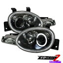 アイライン 新しい左+右ハローエンジェルアイズLEDプロジェクターブラックヘッドライト95-99ダッジネオン New Left+Right Halo Angel Eyes LED Projector Black Headlights 95-99 Dodge NEON