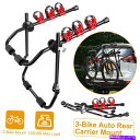USサイクルキャリア ヘビーデューティーカートランクヒッチマウント自転車スタンドキャリアラックバイクホルダー3バイク Heavy Duty Car Trunk ...