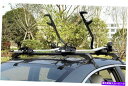 USサイクルキャリア カー自転車ルーフラックユニバーサル2バイクキャリアキーアルミニウム合金シルバー car BICYCLE ROOF RACK universal 2 Bike Carrier with Keys aluminum alloy silver