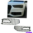 フォグライト 2 PCSフォグライトグリルRS4スタイル用のフォグランプフレーム13-16グロスブラック 2 Pcs Fog Lights Grilles Fog Lamp Frame For RS4 Style 13-16 Gloss Black(2)