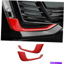 フォグライト GLレッドカーボンファイバーフロントフォグランプライトストリップトリムキャデラックCT5 2020-2022 GL Red Carbon Fibe...