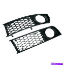フォグライト ペアフロントフォグライトグリルグリルバンパーカバーハニカムアウディA4 B6 01-05 Pair Front Fog Light Grille Grill Bumper Cover Honeycomb For Audi A4 B6 01-05(2)