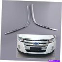 フォグライト Ford Edge 2011 2012 2013 2014にフィットするクロムフロントフォグライトカバートリムフィット Chrome Front Fog Light Cover Trim Fit for Ford Edge 2011 2012 2013 2014(2)