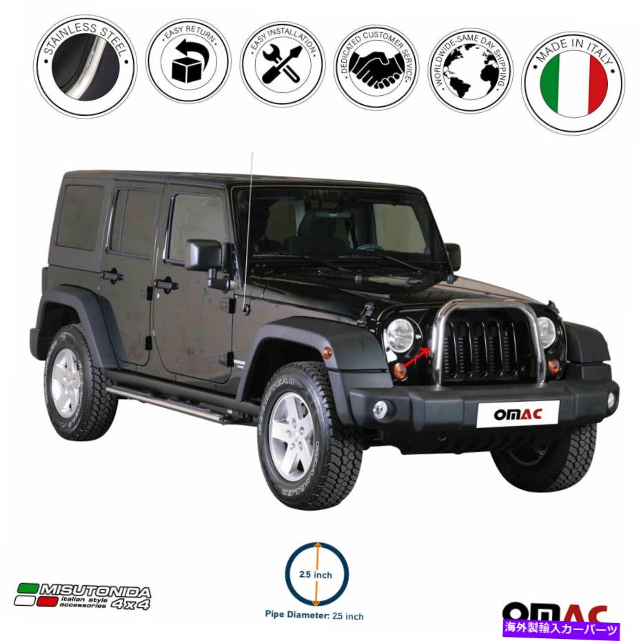 Bull Bar ジープラングラー2007-2022ブルバーフロントバンパーグリルガードステンレス鋼 For Jeep Wrangler 2007-2022 Bull Bar Front Bumper Grill Guard Stainless Steel