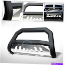 Bull Bar フィット05-11ダッジダコタ/レイダーマットBlk/SSスキッドAVTブルバーバーバンパーグリルガード Fit 05-11 Dodge Dakota/Raider Matte Blk/SS Skid AVT Bull Bar Bumper Grille Guard(2)