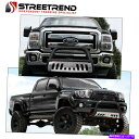Bull Bar 03-08パイロット/06-14リッジラインマットブルクブルバーバーグリルガードS/Sスキッド For 03-08 Pilot/06-14 Ridgeline Matte Blk Bull Bar Bumper Grille Guard S/S Skid(2)