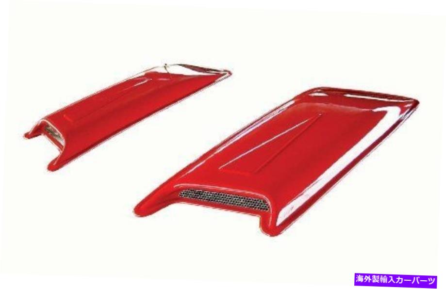 フードベントトリム レースアクセント付きフードスクープ2ピースミディアムダッジラムクルーキャブ Hood Scoops with racing accent 2 piece Medium Dodge Ram Crew Cab【並行輸入品】