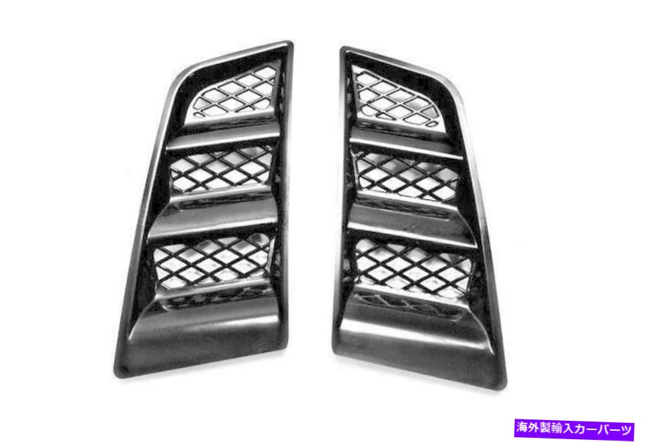 フードベントトリム ABSカーフードベントRRタイプボンネットスクープエアフローベントカバーブラック2PCSユニバーサル ABS Car Hood Vents RR Type Bonnet Scoop Air Flow Vent Cover Black2pcs Universal