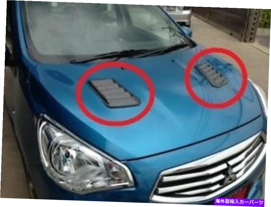 フードベントトリム Mitsubishi Attrage 2013-2016のボンネットスクープブラックマット BONNET SCOOP BLACK MATT FOR MITSUBISHI ATTRAGE 2013 - 2016
