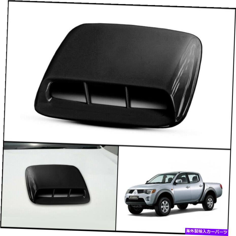 フードベントトリム Mitsubishi Triton L200 Mn ML 2005 2014のブラックフロントボンネットフードスクープカバー BLACK FRONT BONNET HOOD SCOOP COVER FOR MITSUBISHI TRITON L200 MN ML 2005 2014