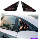 ウィンドウルーバー グロスブラックレッドサイドベントウィンドウスクープルーバーカバーホンダシビック第11 2022年 Gloss Black Red Side Vent Window Scoop Louver Cover For Honda Civic 11th 2022(2)