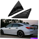 ウィンドウルーバー ペアグロスブラックリアサイドウィンドウルーバーベントスクープホンダシビック第11 2022年 Pair Gloss Black Rear Side Window Louver Vent Scoop For Honda Civic 11th 2022(2)