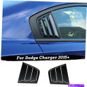 ウィンドウルーバー ブラックリアサイドウィンドウブラインドクォータールーバーカバーダッジチャージャー15 Black Rear Side Window Blinds Quarter Louver Cover Sticker For Dodge Charger 15