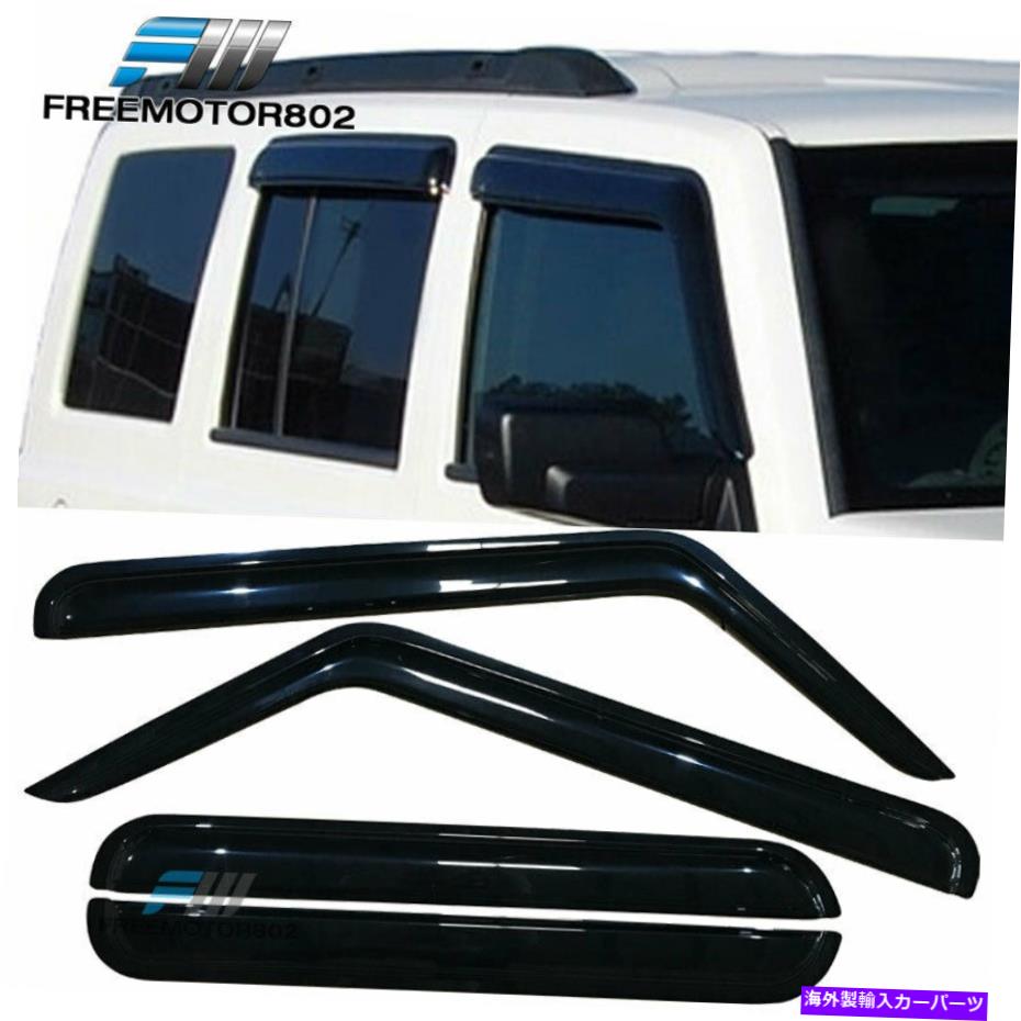 ウィンドウルーバー フィット06-10ジープコマンダーセダンウィンドウバイザーレインサンガードアクリル4ピースセット Fit 06-10 Jeep Commander Sedan Window Visors Rain Sun Guard Acrylic 4 Pieces Set