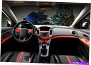 コンソールボックス 3D SUVカーアクセサリーインテリアパネルレッドカーボンファイバービイバーラップステッカーデカール 3D SUV Car Accessories Interior Panel Red Carbon Fiber Vinyl Wrap Sticker Decals