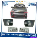 フォグライト 2007-2013シボレーシルバラード1500に設定されたフロントバンパーエンドキャップとフォグライト Front Bumper End Caps...
