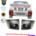 フォグライト 04-07日産タイタンアルマダのフォグライトホールがプライミングされたフロントバンパーエンドキャップ Front Bumper End Caps ...
