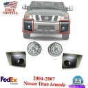 フォグライト 2004年から2007年の日産タイタンアルマダのフロントバンパーエンドキャッププライミド +フォグライト Front Bumper End Cap...