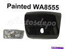 フォグライト 塗装ブラックフロントバンパーエンドキャップフォグライトLH 2007-2013シルバラード1500の2PC Painted Black Front...