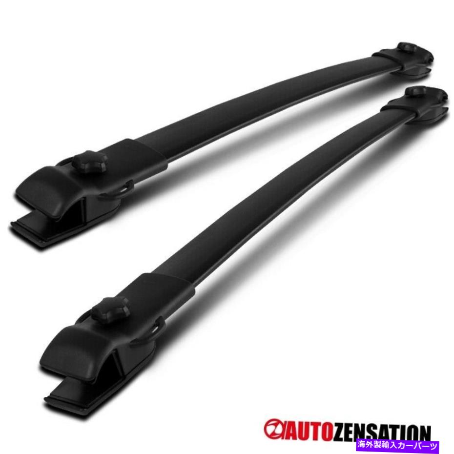 ルーフキャリア 11-18トヨタシエナアルミニウムルーフトップレールラックブラッククロスバーペアカーゴ Fit 11-18 Toyota Sienna Aluminum Roof Top Rail Rack Black Cross Bar Pair Cargo