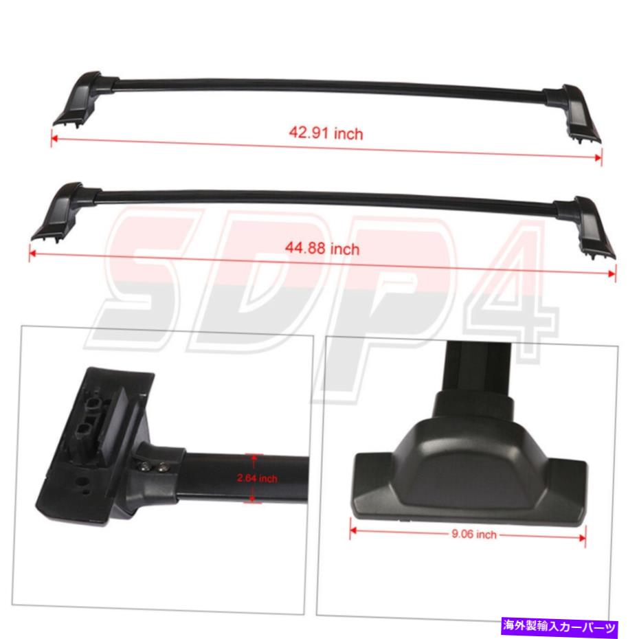 ルーフキャリア 2PCSフィットホンダCRV 2007-2011ルーフラックレールクロスバーブラックレールクロスバーUSA 2Pcs Fits Honda CRV 2007-2011 Roof Rack Rails Cross Bar Black Rails Crossbar USA