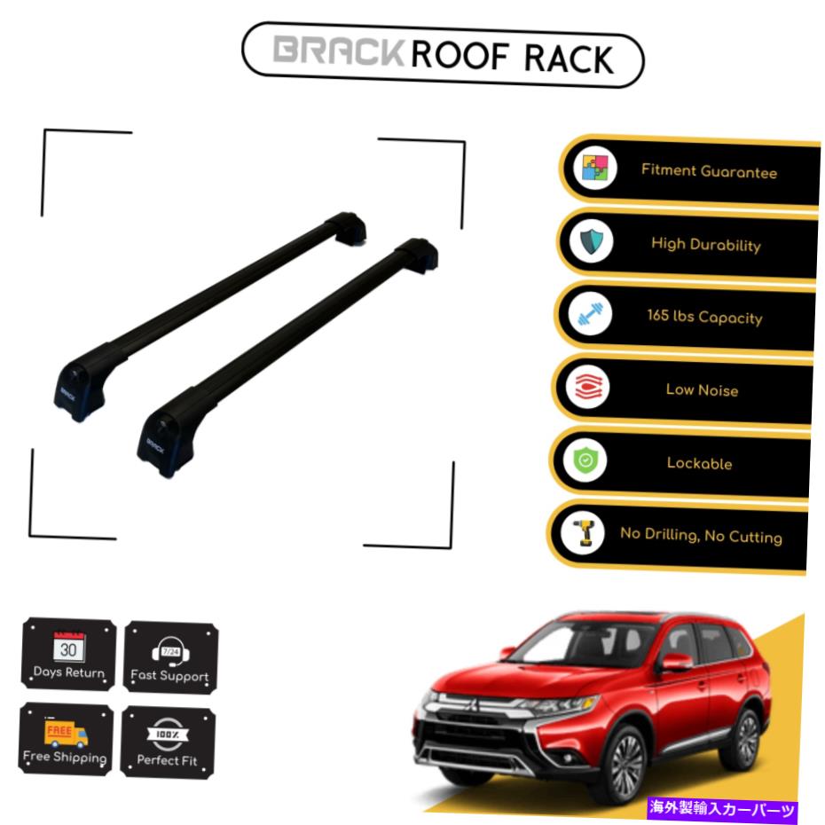 ルーフキャリア 三菱アウトランダーのためのブラックルーフラック荷物キャリアクロスバー2018-upブラック BRACK Roof Rack Luggage Carrier Cross Bar For Mitsubishi Outlander 2018-Up Black