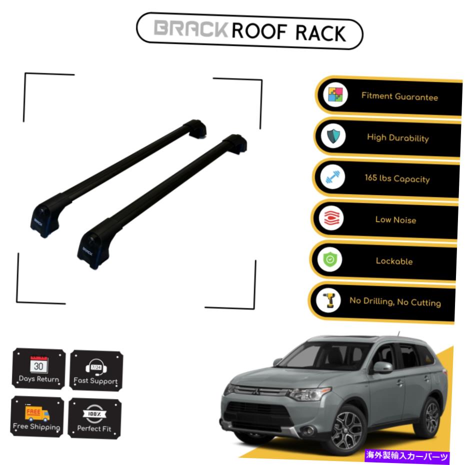 ルーフキャリア 三菱アウトランダーのためのブラックルーフラック荷物キャリアクロスバー12-17ブラック BRACK Roof Rack Luggage Carrier Cross Bars For Mitsubishi Outlander 12-17 Black