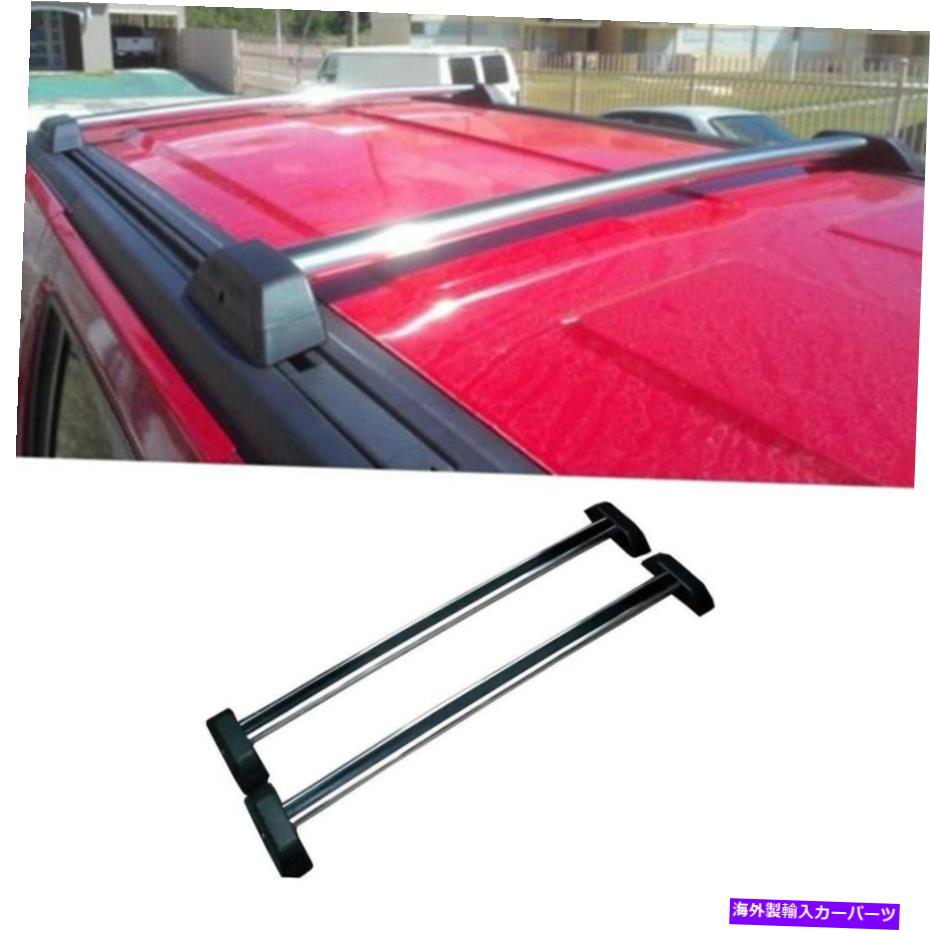 ルーフキャリア 2xシルバーアルルーフラッククロスバートップレールw/ロック +キー06-10ハマーH3/ H3T 2x Silver Al Roof Rack Cross Bars Top Rail w/ Lock + Key For 06-10 Hummer H3/H3T