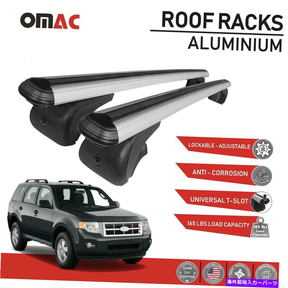 ルーフキャリア ルーフラッククロスバーキャリアレールルーフバーシルバーフォードエスケープ2008-2012 Roof Rack Cross Bars Carrier Rails Roof Bar Silver for Ford Escape 2008-2012【並行輸入品】