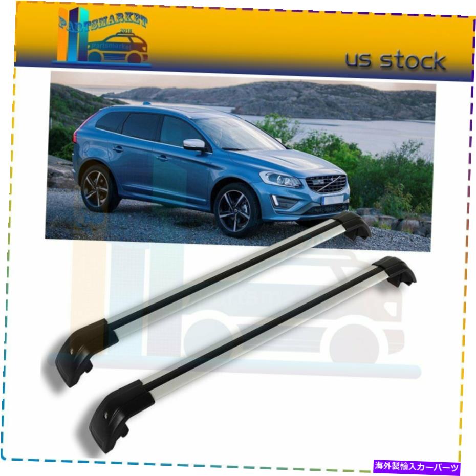 ルーフキャリア ボルボXC60のクロスバー2013-2018ブラックルーフラック荷物キャリアラダーレール Cross Bars For Volvo XC60 2013-2018 Black Roof Rack Luggage Carrier Ladder Rail