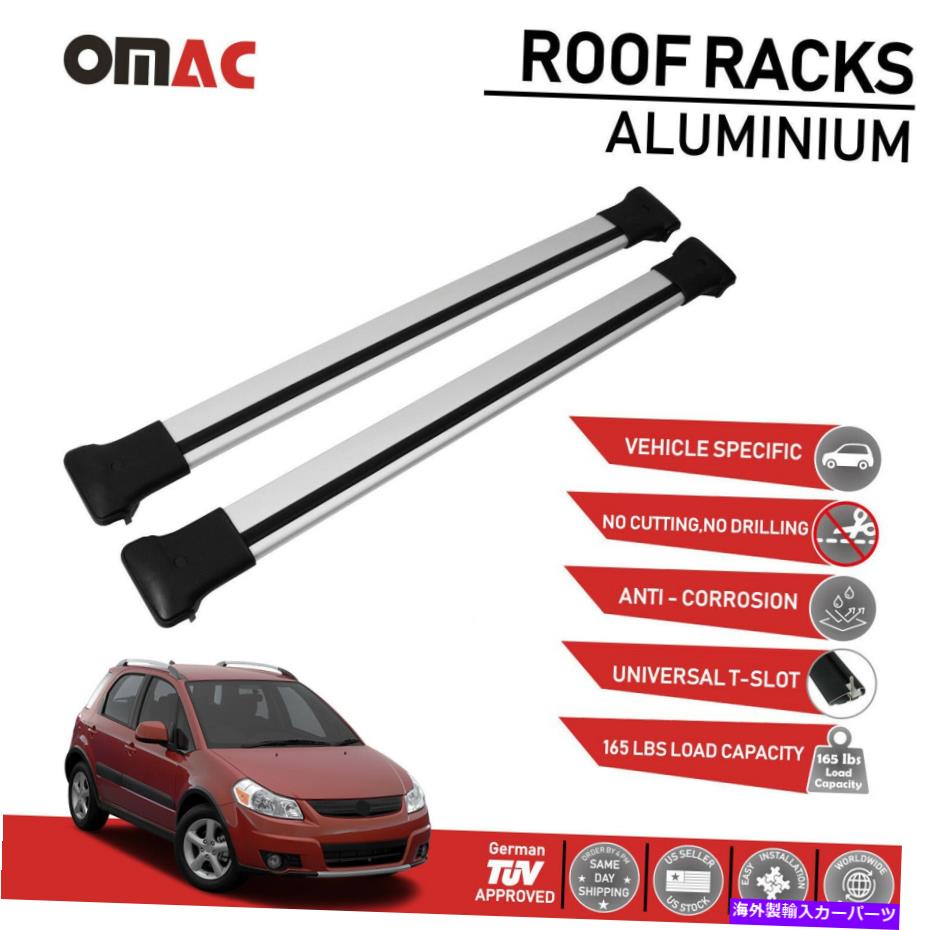 ルーフキャリア ルーフラッククロスバー荷物キャリアシルバーアルミニウムフィットスズキSX4 2007-2013 Roof Rack Cross Bars Luggage Carrier Silver Aluminum Fits Suzuki SX4 2007-2013