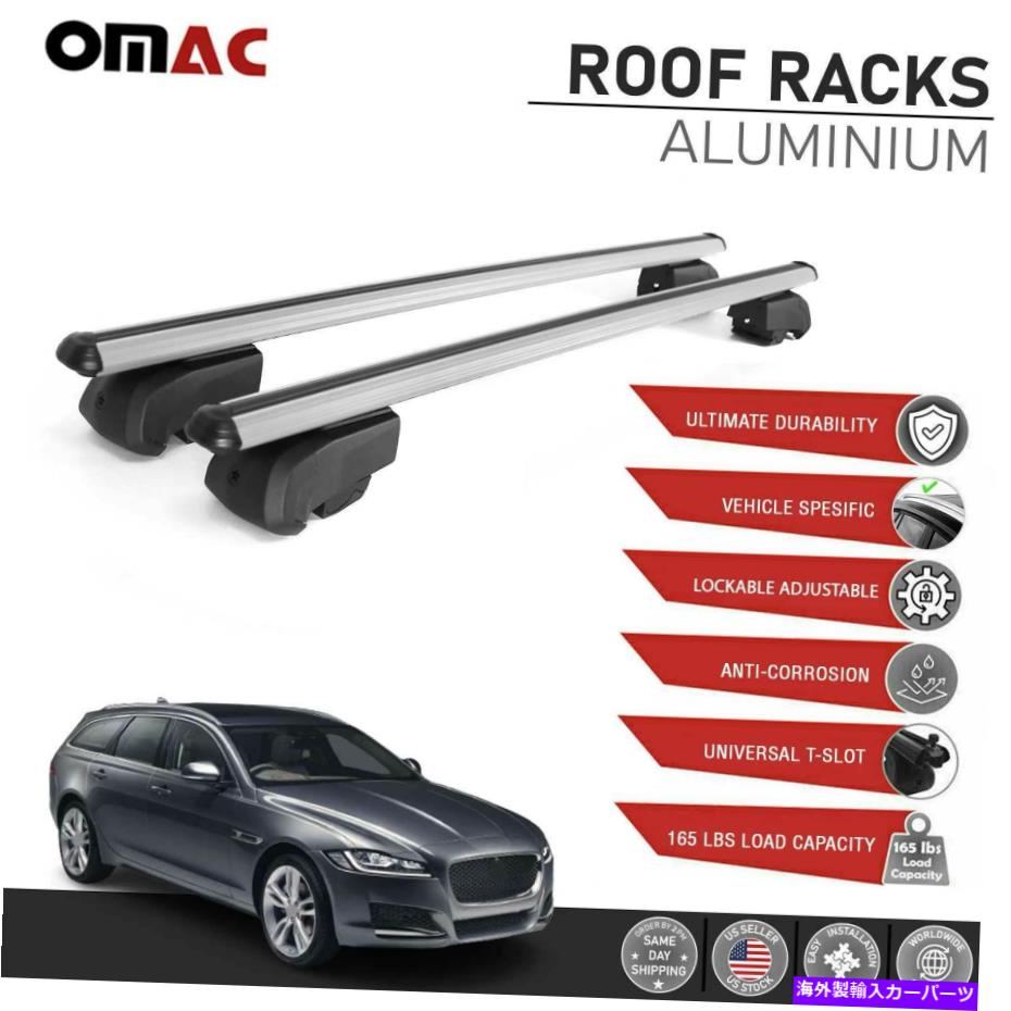 ルーフキャリア ジャガーXFスポーツブレーキ2018-2022のルーフレールラックアルクロスバー荷物キャリア Roof Rail Rack Alu Cross Bars Luggage Carrier For JAGUAR XF Sportbrake 2018-2022