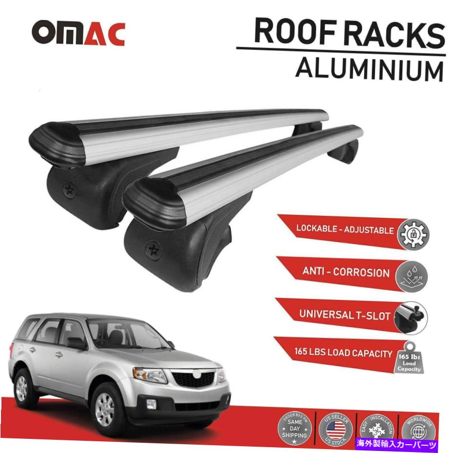 ルーフキャリア マツダトリビュートルーフラッククロスバーキャリアレールシルバールーフバー2008-2012用 For Mazda Tribute Roof Rack Cross Bars Carrier Rails Silver Roof Bar 2008-2012