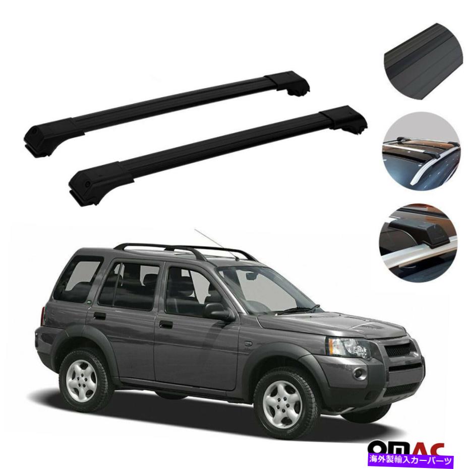 ルーフキャリア ルーフラッククロスバー荷物キャリアブラックフィットランドローバーフリーランダー1 1998-07 Roof Rack Cross Bars Luggage Carrier Black fits Land Rover Freelander 1 1998-07