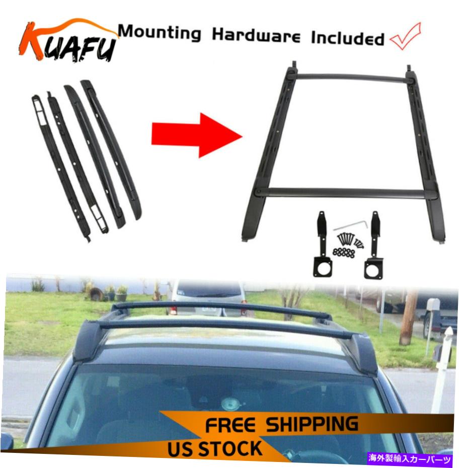 ルーフキャリア 05-21トヨタタコマダブルキャブ用のアルミニウムルーフラックサイドレール荷物キャリア Aluminum Roof Rack Side Rail Baggage Carrier for 05-21 Toyota Tacoma Double Cab